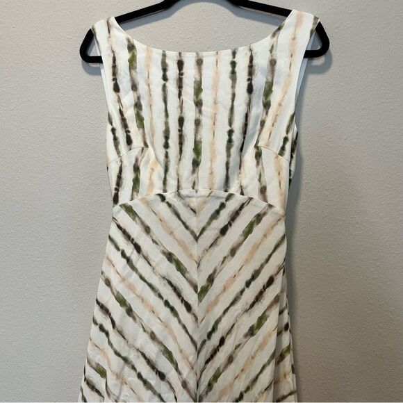 NWT Fame & Partners The Ori Dress Lightweight Crepe Linear Tie Dye Ivory Size 2 - Picture 4 of 7